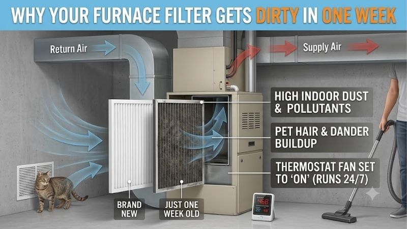 Why Furnace Filter Gets Dirty in One Week: 5 Fast Fixes