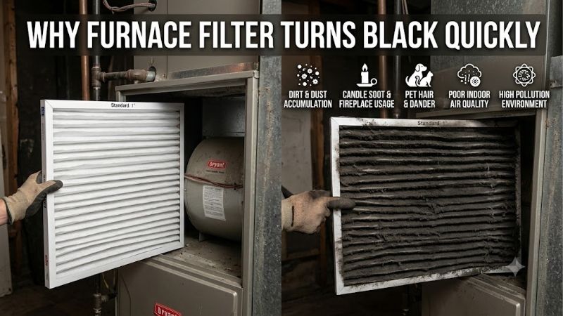 Why furnace filter turns black quickly: Stop HVAC Black Dust